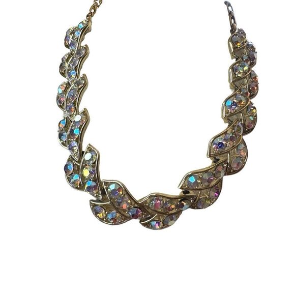 Vintage Aurora Borealis Gold Toned Choker - Picture 1 of 12